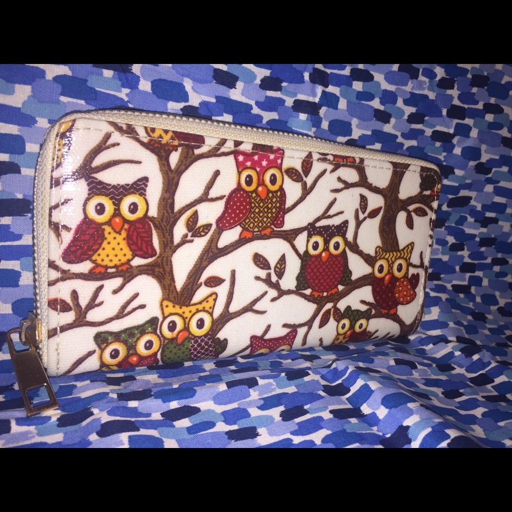 Zip Around Wallet W/ Owls In The Trees